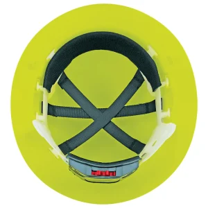 Delta Plus Hi-Viz Lime Ratchet Americana Full Brim Hard Hat, 4-Point Nylon Suspension with Ratchet Adjustment - view 3