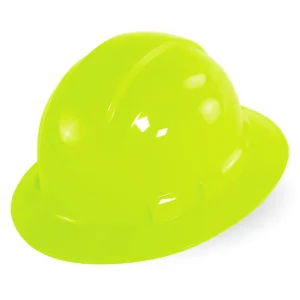 Delta Plus Hi-Viz Lime Ratchet Americana Full Brim Hard Hat, 4-Point Nylon Suspension with Ratchet Adjustment - view 4