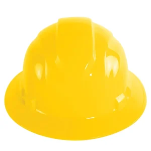 Delta Plus Yellow Ratchet Full Brim Hard Hat – Americana Full Brim, Mega Ratchet 4-Point Nylon Suspe - view 2