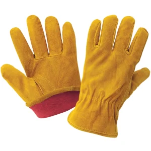 Global Glove & Safety XL Red Fleece Lined Split Leather Gloves