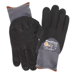 Protective Industrial Products Nitrile Dotted, Micro-Foam Maxiflex Plus II Gloves, Black/Grey