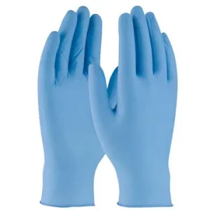Protective Industrial Products 4mil Nitrile Industrial Grade Blue Gloves, Textured Grip, Powdered, 100 PerBox