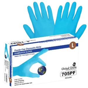 5mil Nitrile Blue Gloves Medical Grade Powder-Free 100 Per Box - view 2