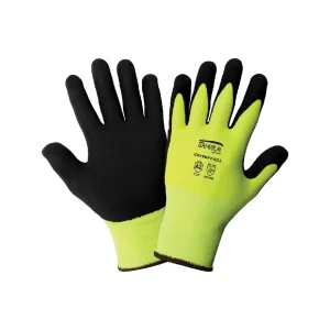Global Glove & Safety Samurai High-Vis Cut Resistant Coated Gloves, Lime
