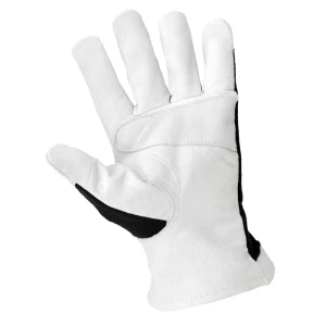 Global Glove & Safety XL Spandex Over Goatskin Work Gloves, Open Cuff, Reinforced Double Palm, White/Black - view 2
