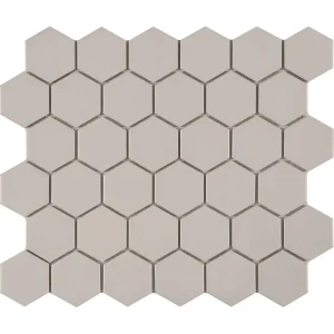 Interceramic Gray Mosaic Tile Matte Hexagon Pattern 11″ x 13″ Sheet