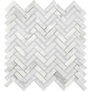 Interceramic Tile White Herringbone Mosaic 11″ x 11″ Sheet