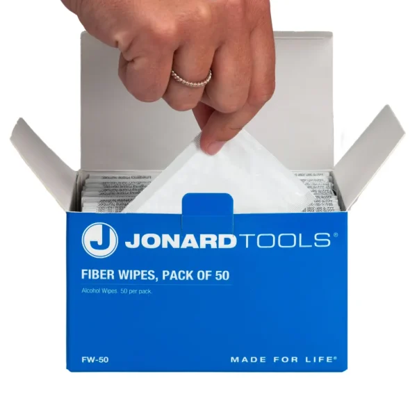 Jonard Wet Wipes for Cleaning Fiber – Pack of 50
