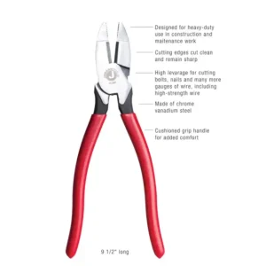Jonard Lineman’s Side Cut Pliers - view 3