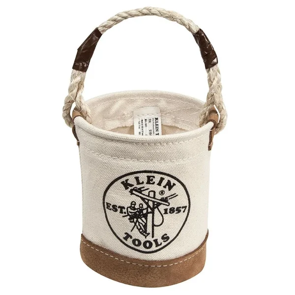 Klein Mini Canvas Tool Bucket with Leather Bottom