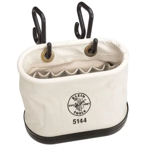 Klein Canvas 15-Pocket Aerial Oval Tool Bucket with Hooks