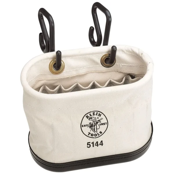 Klein Canvas 15-Pocket Aerial Oval Tool Bucket with Hooks