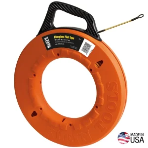 Klein Fiberglass Fish Tape with Spiral Leader – 200’