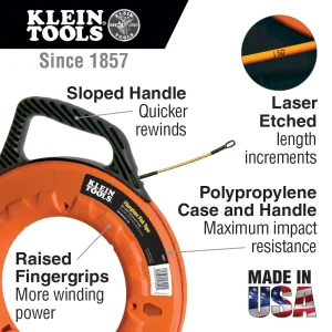 Klein Fiberglass Fish Tape with Spiral Leader – 200’ - view 3