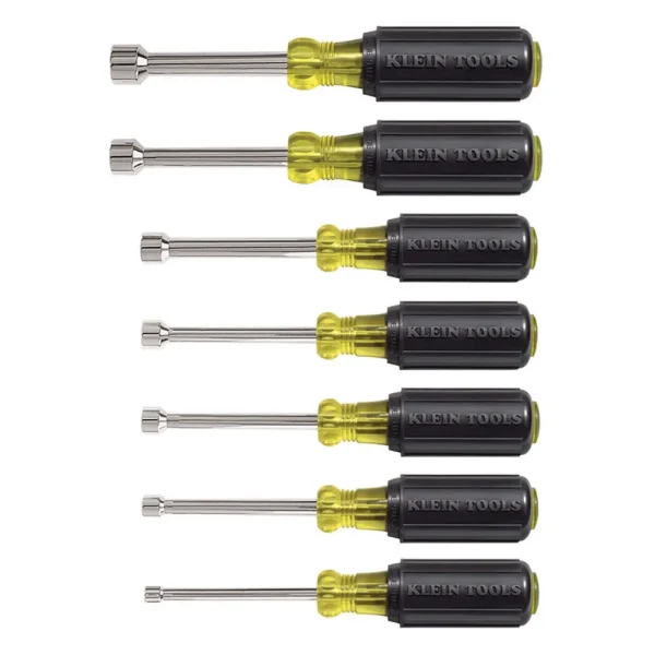 Klein Nut Driver Set, 3-Inch Shafts, Cushion Grip, 7-Piece