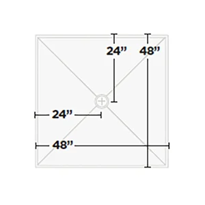 KurbX Structural Shower Pan – Center Drain | 48″ x 48″ - view 2