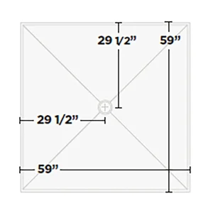 KurbX Structural Shower Pan – Center Drain | 48″ x 48″ - view 4