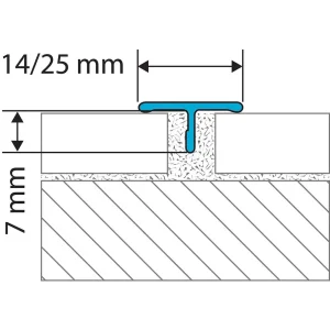 Laticrete T-Shape Profiles (TS1) | 17/32″ / Natural Aluminum - view 3