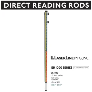 LaserLine GR1000T Direct Reading Lenker Rod, 10 foot – Feet, Tenths, Hundreths - view 2
