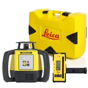 Leica Rugby 620 Red Beam Rotary Laser Package (6011152) with Rod Eye 120 Receiver – Alkaline
