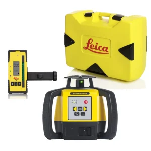 Leica Rugby 640G Green Beam Laser Interior / Exterior Package (6011486) with Deluxe RE120G Receiver and Alkaline Batt...