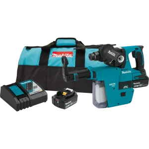 Makita 18V LXT Lithium Ion Brushless Cordless 1 in. Rotary Hammer Kit, with HEPA Dust Extractor (5.0Ah)