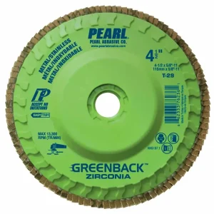 Pearl Greenback Zirconia Maxidisc Trimmable Flap Disc 4-1/2″ x 5/8″-11