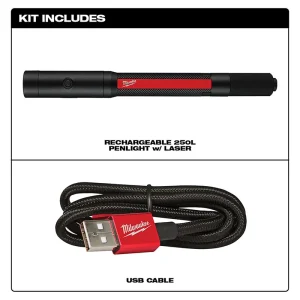 Rechargeable 250L Penlight w/ Laser - view 2