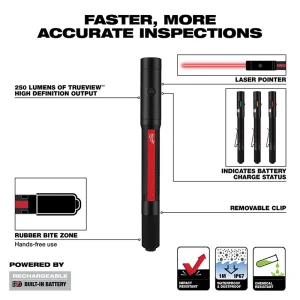 Rechargeable 250L Penlight w/ Laser - view 3