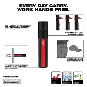 Rechargeable 500L Everyday Carry Flashlight w/ Magnet - view 3