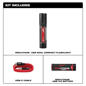 USB Rechargeable 800L Compact Flashlight - view 2