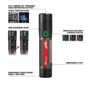 USB Rechargeable 800L Compact Flashlight - view 3
