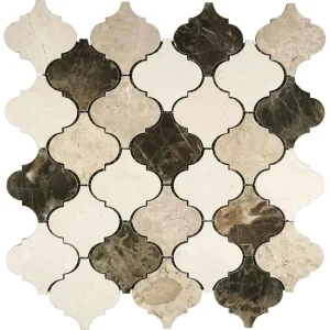 Interceramic Natural Marble Blend 2″ x 2″ Lantern Polished Mosaic 12″ x 12″ Sheet