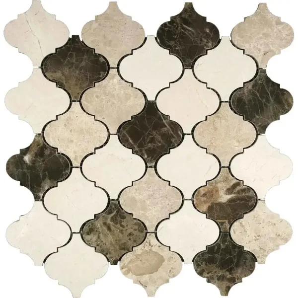 Interceramic Natural Marble Blend 2″ x 2″ Lantern Polished Mosaic 12″ x 12″ Sheet