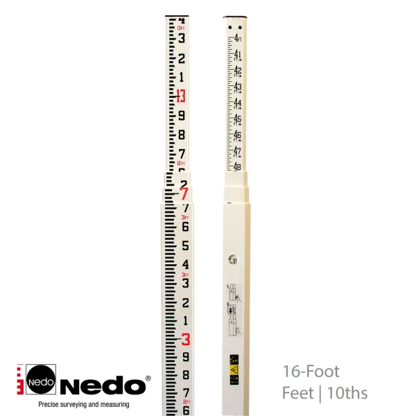 NEDO 345885 Measuring Rod 16-foot Fiberglass TENTHS