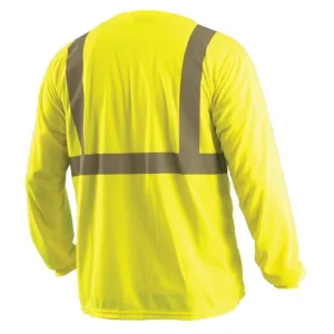 OccuNomix ANSI Class 2 Long Sleeve Birdseye Moisture Wicking T-Shirt, Yellow - view 2