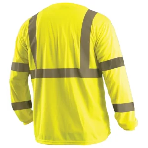 OccuNomix ANSI Class 3 High Visibility Long Sleeve Birdseye Moisture Wicking T-Shirt, Yellow - view 2