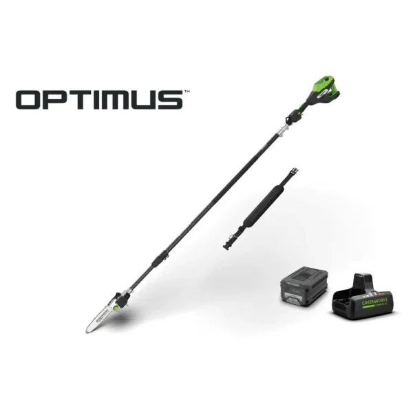 Optimus 82V 10″ Polesaw with Carbon Fiber Shaft Kit | CORE300 Battery & Charger