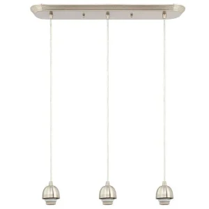Westinghouse Brushed Nickel 3 Light Mini Pendant Canopy, 23.5″