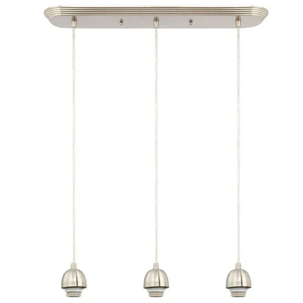 Westinghouse Brushed Nickel 3 Light Mini Pendant Canopy, 23.5″