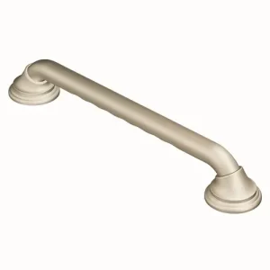 Moen Brushed Nickel Designer Grab Bar with Finger Notches, 24 in