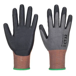 Portwest CT32 – CT MR Micro Foam Nitrile Gloves, Grey/Black