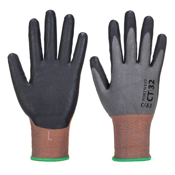 Portwest CT32 – CT MR Micro Foam Nitrile Gloves, Grey/Black