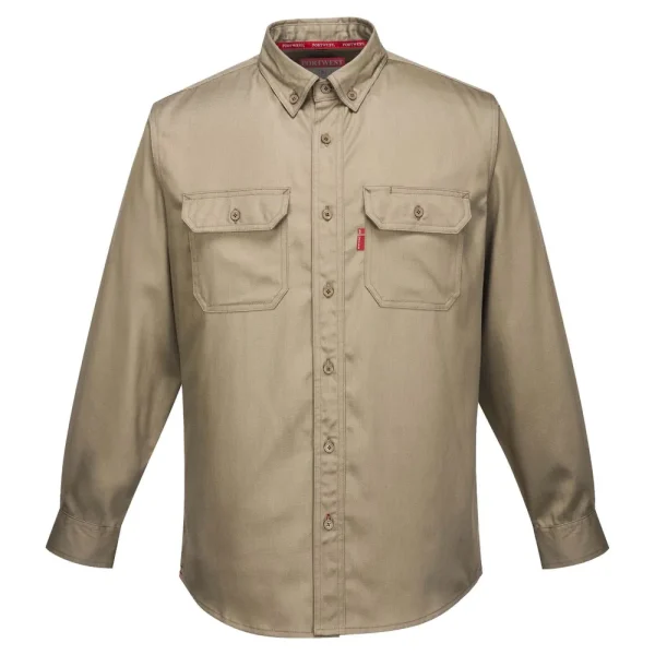 Portwest BizFlame 88/12 Fire Resistant Shirt, Khaki