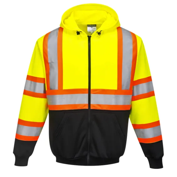 Portwest Kansas Zipped Hoodie, Yellow/Black