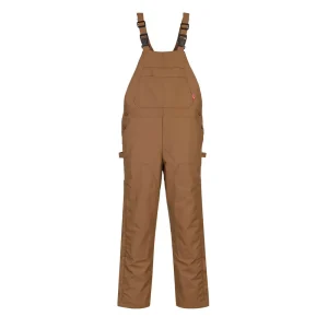 Portwest Fire Resistant Duck Quilt Lined Bib Overall, Brown
