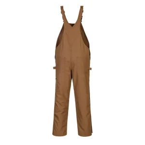 Portwest Fire Resistant Duck Quilt Lined Bib Overall, Brown - view 2