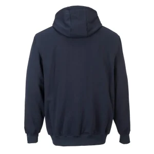 Portwest Fire Resistant Front Hooded Sweatshirt with Zipper, Navy - view 2