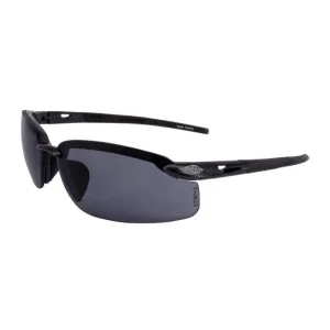 Radians Crossfire ES5 Premium Safety Eyewear, Pearl Black Frame, Smoke Lens