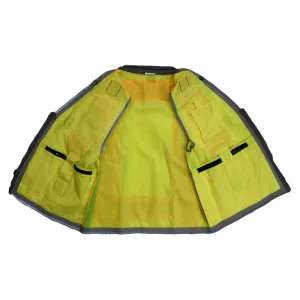 Radians ANSI Type R Class 2 Heavy Duty Woven Engineer Two-Tone Vest, Yellow/Lime - view 4